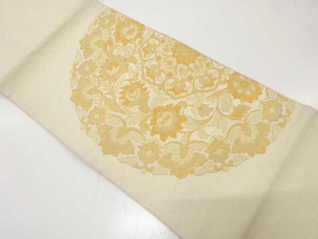 JAPANESE KIMONO / ANTIQUE FUKURO OBI / SILK / WOVEN FLORAL SARASA